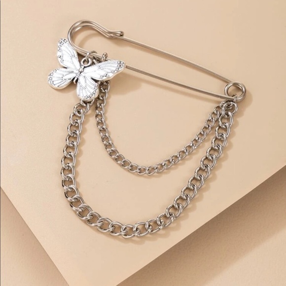 Safety Pin Butterfly Brooch - Picture 3 of 3